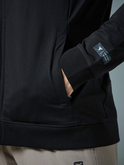 Technosport Solid Slim Fit Mock Neck Jacket For Men PM-98 (Black)