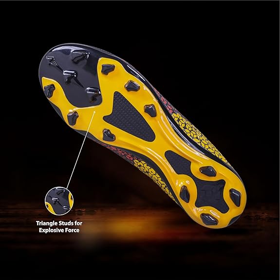 Nivia Ignite Football Shoes for Men (Black/Yellow)