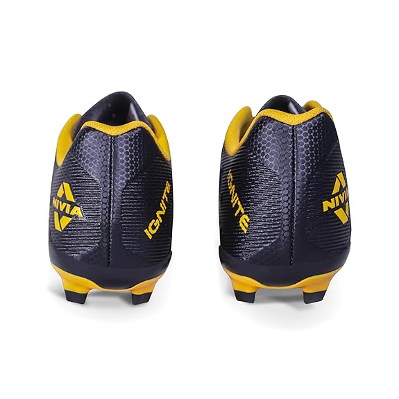 Nivia Ignite Football Shoes for Men (Black/Yellow)