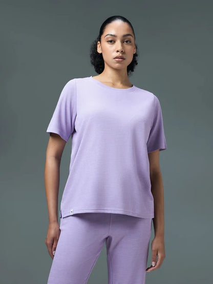 Technosport Women Relaxed Fit Round Neck T-shirt WR-132 (Blue Berry Violet Mel)