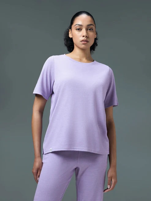 Technosport Women Relaxed Fit Round Neck T-shirt WR-132 (Blue Berry Violet Mel)