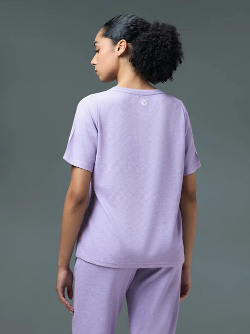 Technosport Women Relaxed Fit Round Neck T-shirt WR-132 (Blue Berry Violet Mel)