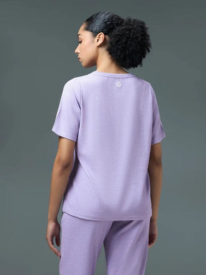 Technosport Women Relaxed Fit Round Neck T-shirt WR-132 - Blue Berry Violet Mel