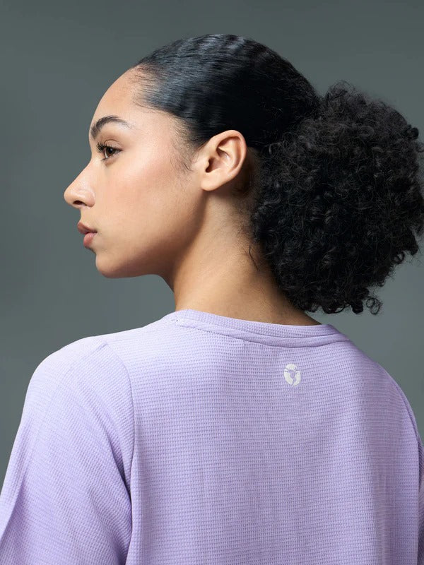 Technosport Women Relaxed Fit Round Neck T-shirt WR-132 (Blue Berry Violet Mel)