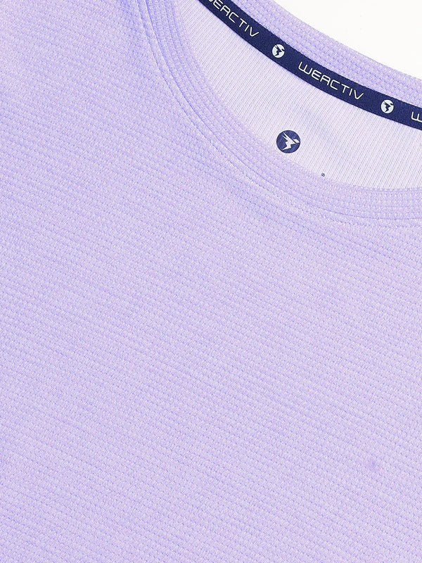 Technosport Women Relaxed Fit Round Neck T-shirt WR-132 (Blue Berry Violet Mel)