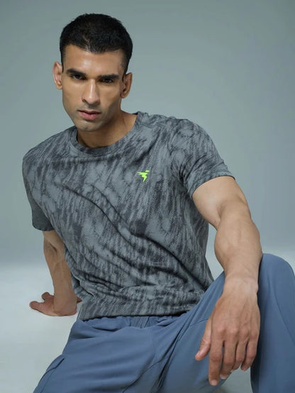 TechnoSport Crew Neck Half Sleeve Dry Fit T Shirt for Men OR-60 (Carbon grey)