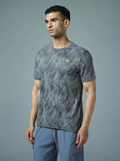 TechnoSport Crew Neck Half Sleeve Dry Fit T Shirt for Men OR-60 (Carbon grey)