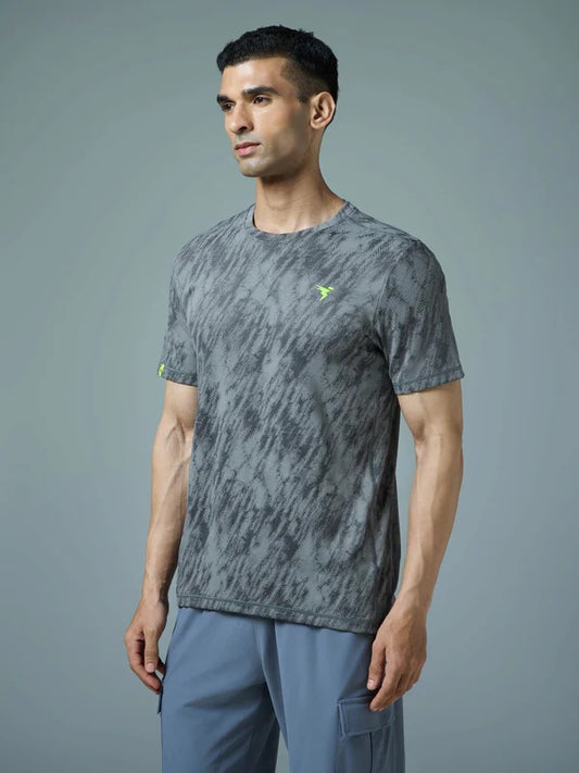 TechnoSport Crew Neck Half Sleeve Dry Fit T Shirt for Men OR-60 (Carbon grey)