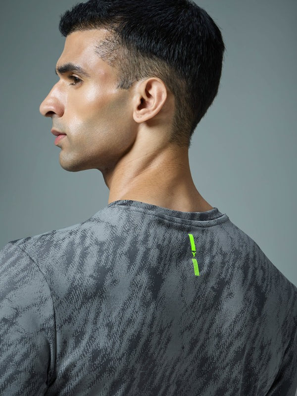 TechnoSport Crew Neck Half Sleeve Dry Fit T Shirt for Men OR-60 (Carbon grey)