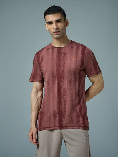 TechnoSport Crew Neck Half Sleeve Dry Fit T Shirt for Men OR-60 - Chocolate Truffle