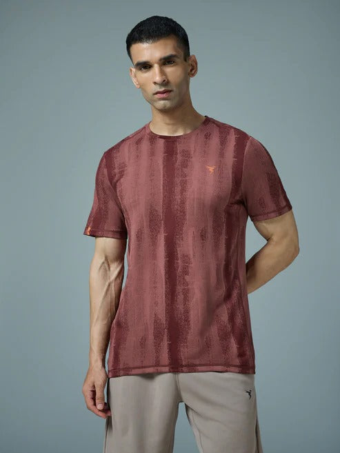 TechnoSport Crew Neck Half Sleeve Dry Fit T Shirt for Men OR-60 (Chocolate Truffle)