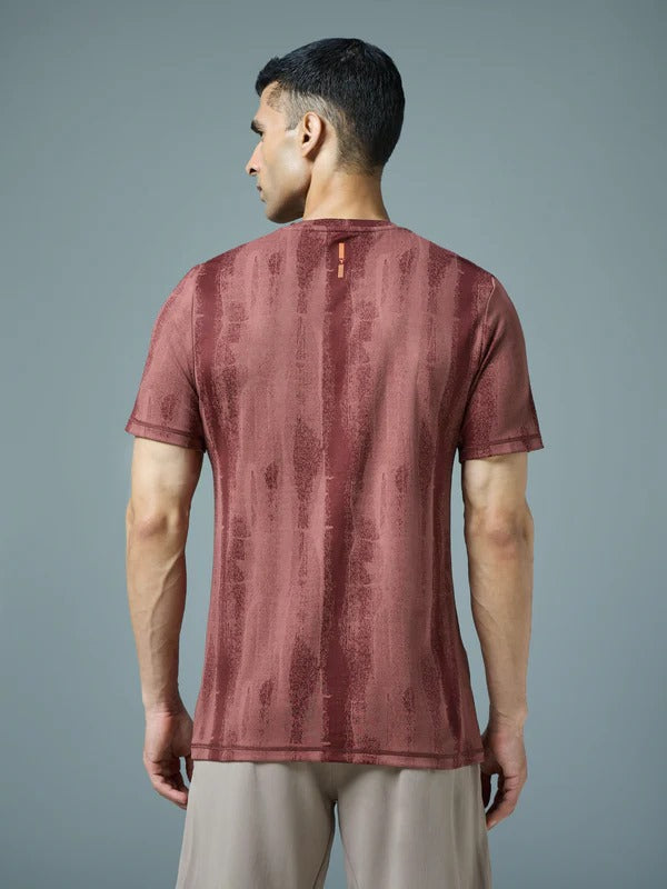 TechnoSport Crew Neck Half Sleeve Dry Fit T Shirt for Men OR-60 (Chocolate Truffle)
