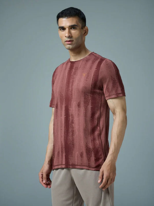 TechnoSport Crew Neck Half Sleeve Dry Fit T Shirt for Men OR-60 (Chocolate Truffle)