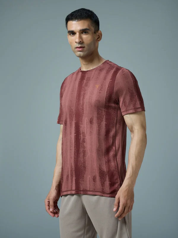 TechnoSport Crew Neck Half Sleeve Dry Fit T Shirt for Men OR-60 - Chocolate Truffle