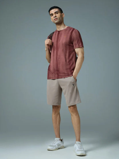 TechnoSport Crew Neck Half Sleeve Dry Fit T Shirt for Men OR-60 (Chocolate Truffle)