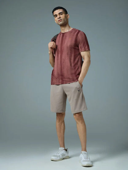 TechnoSport Crew Neck Half Sleeve Dry Fit T Shirt for Men OR-60 - Chocolate Truffle