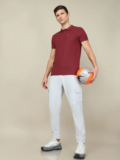 TechnoSport Polo Neck Half Sleeve Dry Fit T Shirt for Men OR-71 (Chocolate Truffle)