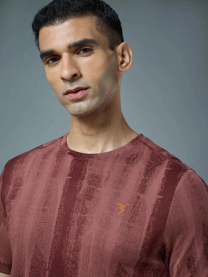 TechnoSport Crew Neck Half Sleeve Dry Fit T Shirt for Men OR-60 - Chocolate Truffle