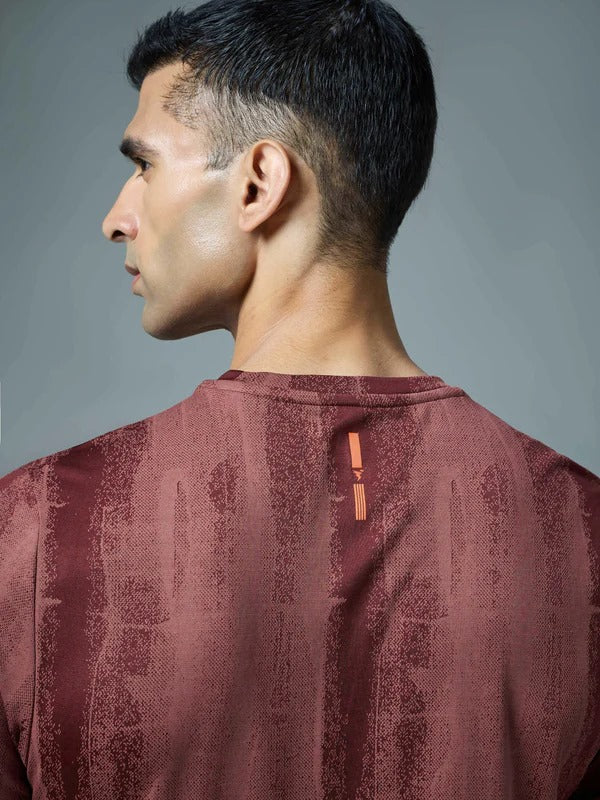 TechnoSport Crew Neck Half Sleeve Dry Fit T Shirt for Men OR-60 (Chocolate Truffle)