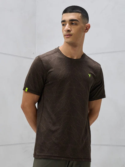 TechnoSport Crew Neck Half Sleeve Dry Fit T Shirt for Men OR-60 (Coffe Bean)