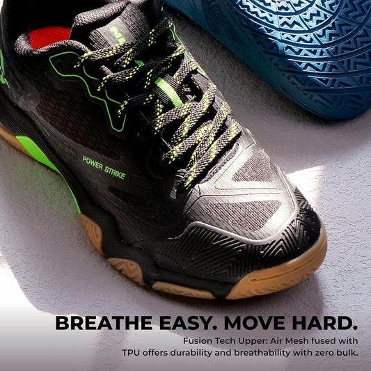 Nivia Powerstrike 4.0 Badminton Shoes for Men (Black)
