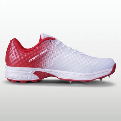 Nivia Crick-1000 Spikes Cricket Shoes for Men - White/Red