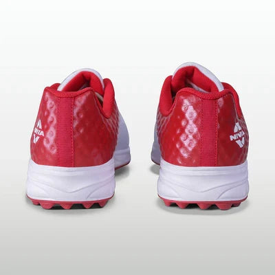 Nivia Crick-1000 Spikes Cricket Shoes for Men - White/Red