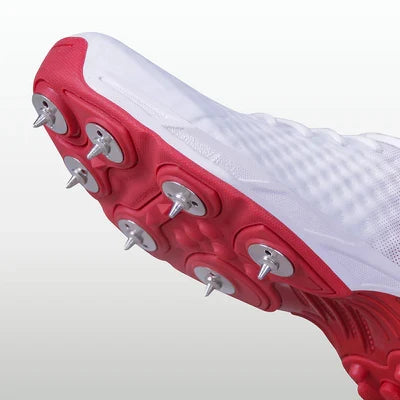 Nivia Crick-1000 Spikes Cricket Shoes for Men - White/Red