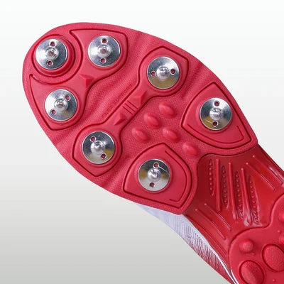 Nivia Crick-1000 Spikes Cricket Shoes for Men - White/Red