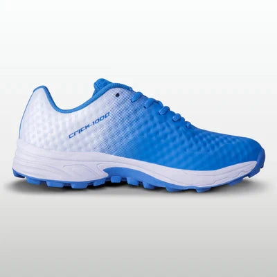 Nivia Crick-1000 Cricket Shoes for Men - White/Sky