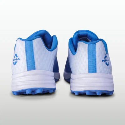 Nivia Crick-1000 Cricket Shoes for Men - White/Sky