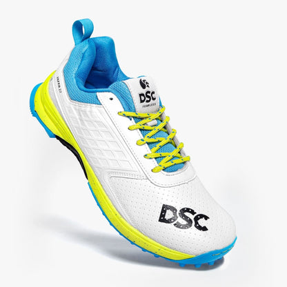 DSC Jaffa 22 Cricket Shoes - White/Blue/Yellow