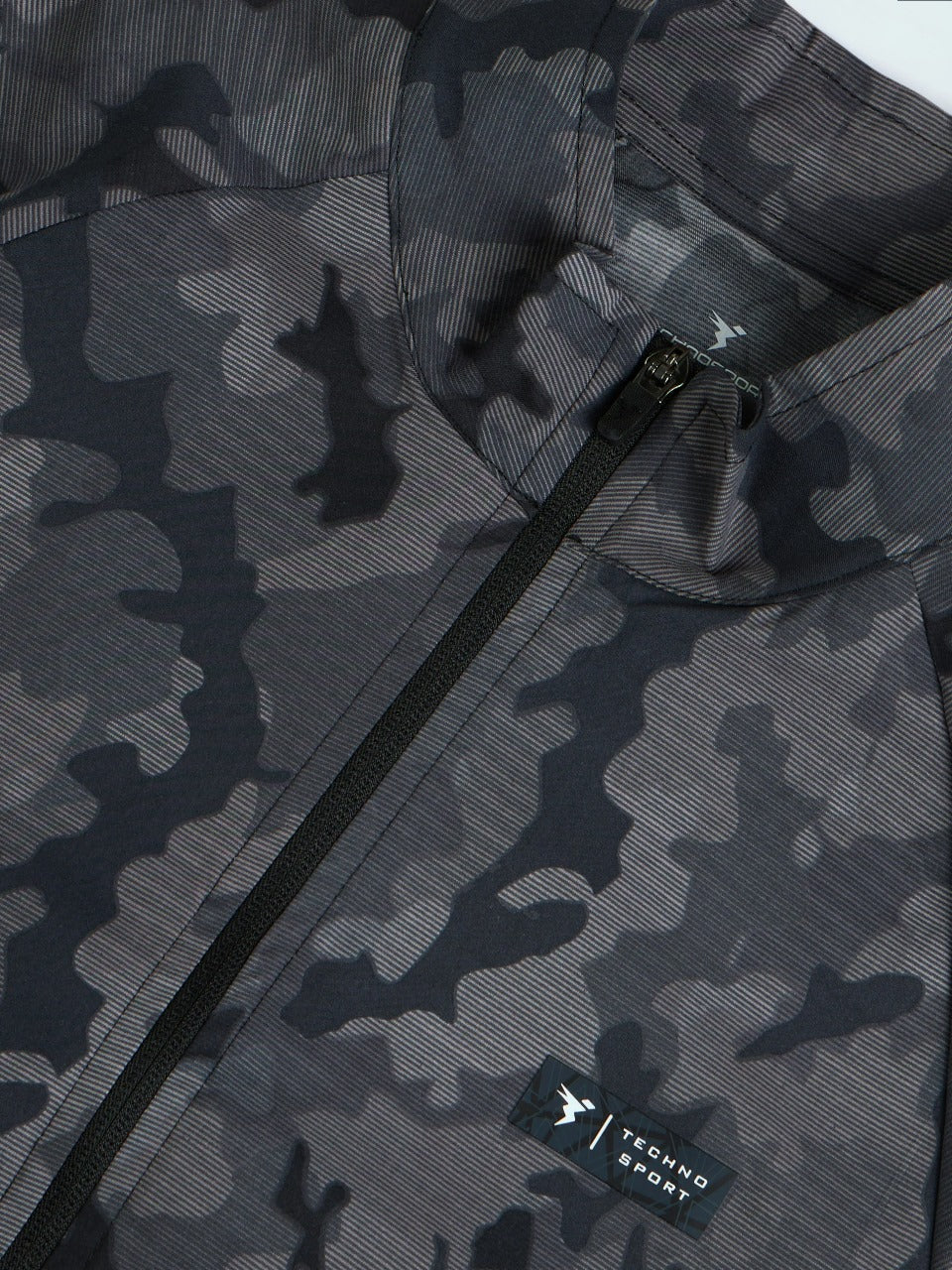 Technosport Printed Slim Fit Mock Neck Jacket with TS FLEXI For Men OR-92 (Dark Mist)