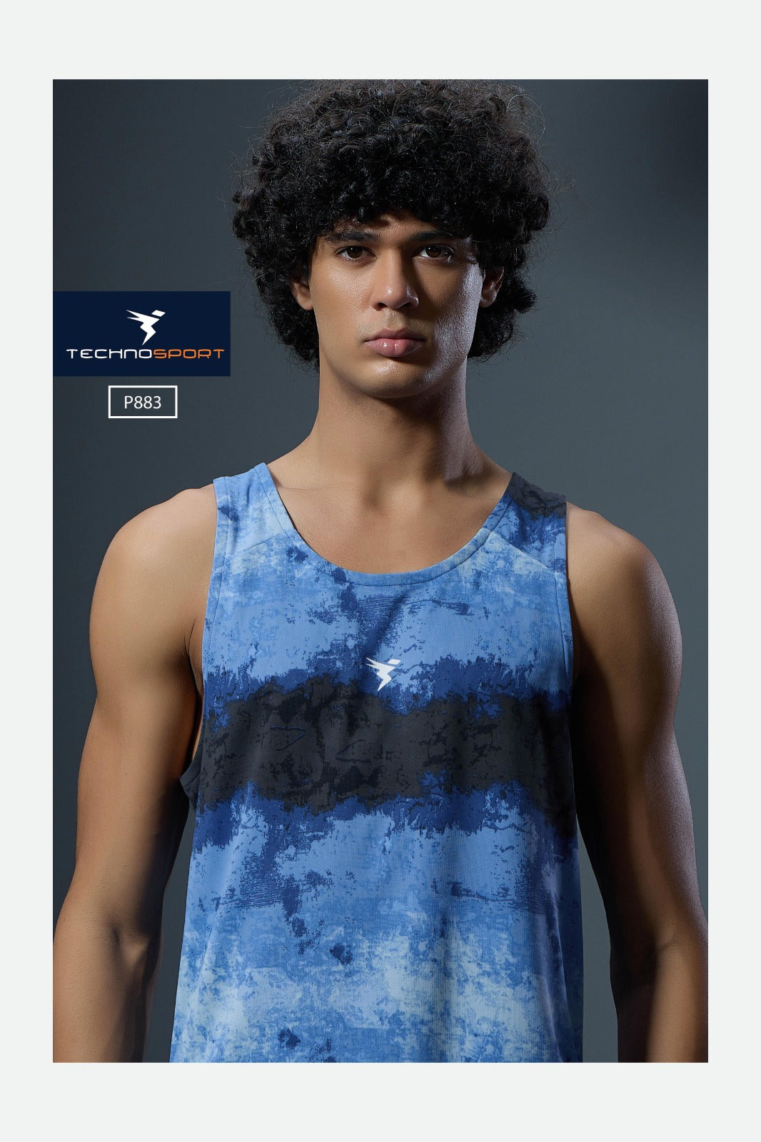 TechnoSport Sublimation U Neck Sleeveless Dry Fit Sando for Men P-883 (Dual Hue)