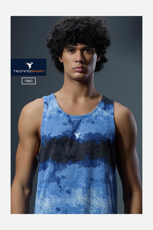 TechnoSport Sublimation U Neck Sleeveless Dry Fit Sando for Men P-883 (Dual Hue)
