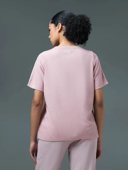Technosport Women Relaxed Fit Round Neck T-shirt WR-132 (Dusty Pink)
