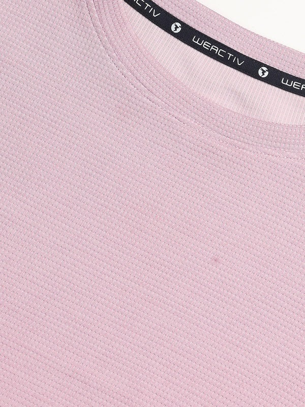 Technosport Women Relaxed Fit Round Neck T-shirt WR-132 (Dusty Pink)