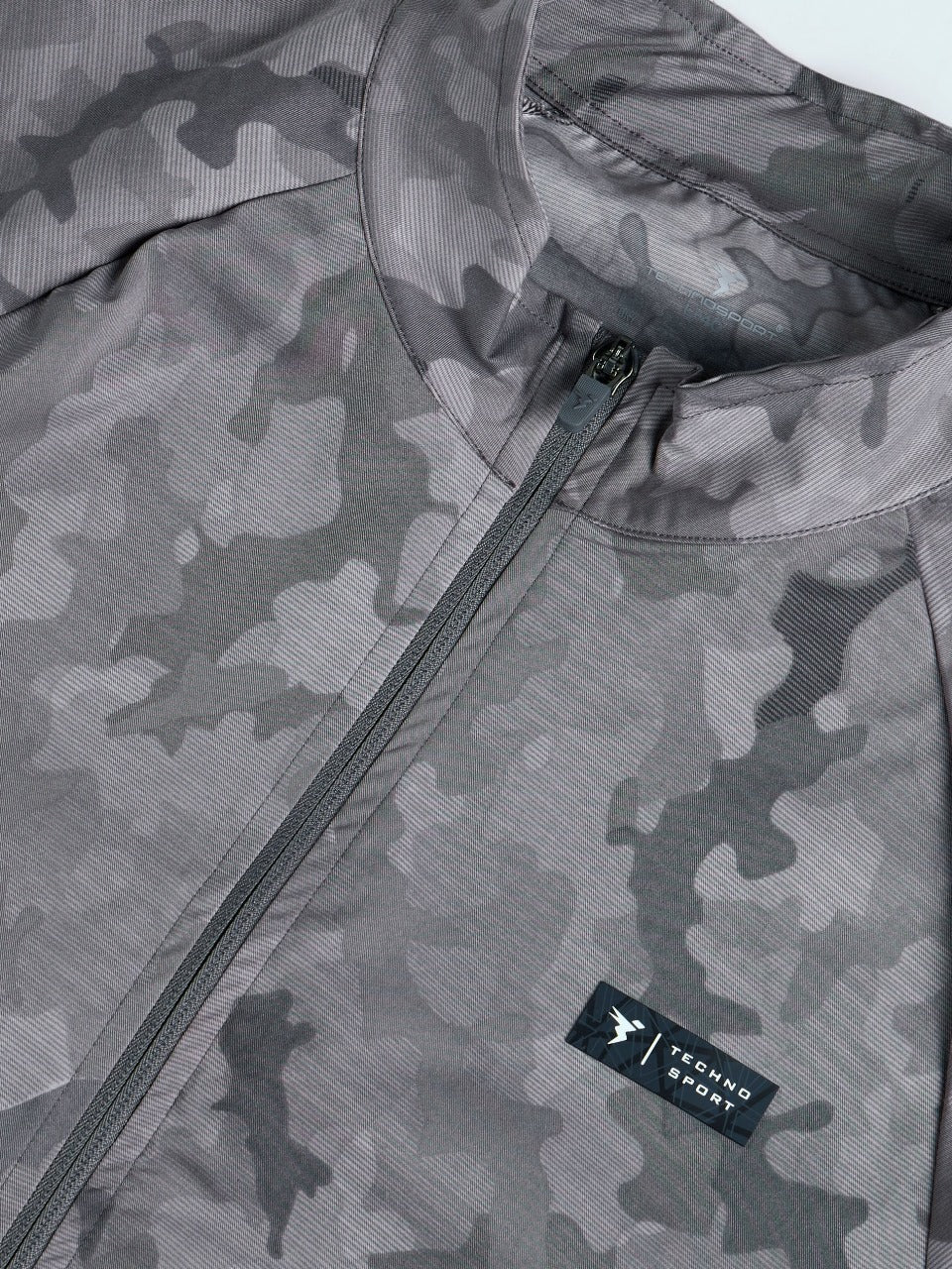 Technosport Printed Slim Fit Mock Neck Jacket with TS FLEXI For Men OR-92 (Grey Mist)