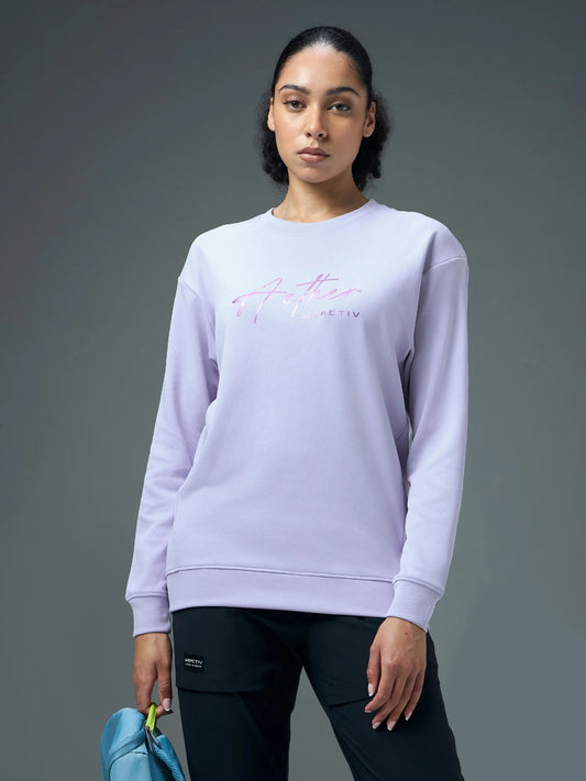 Technosport Solid Slim Fit Round Neck Sports Sweatshirt with ELASTOPLUS For Women WM-15 (Heather)