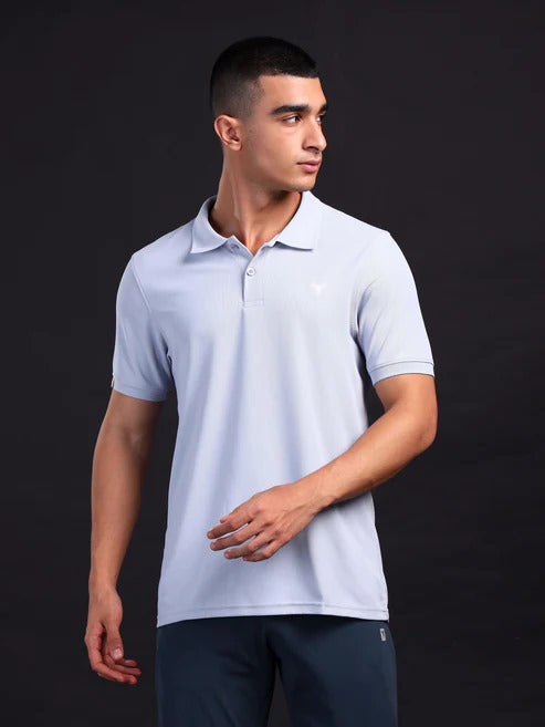 TechnoSport Polo Neck Half Sleeve Dry Fit T Shirt for Men OR-11 (Heather)