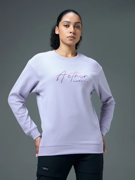 Technosport Solid Slim Fit Round Neck Sports Sweatshirt with ELASTOPLUS For Women WM-15 (Heather)