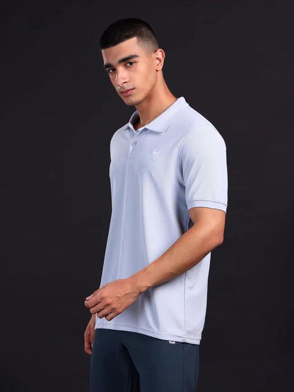TechnoSport Polo Neck Half Sleeve Dry Fit T Shirt for Men OR-11 - Heather