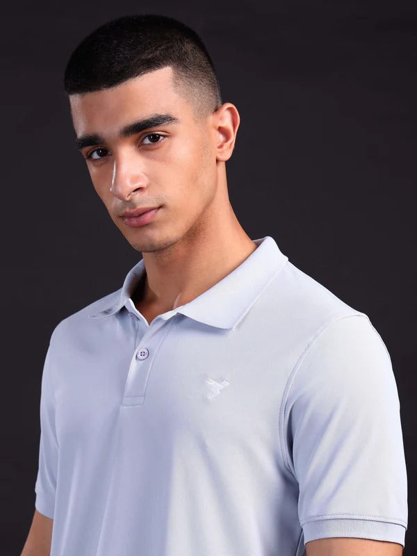 TechnoSport Polo Neck Half Sleeve Dry Fit T Shirt for Men OR-11 (Heather)