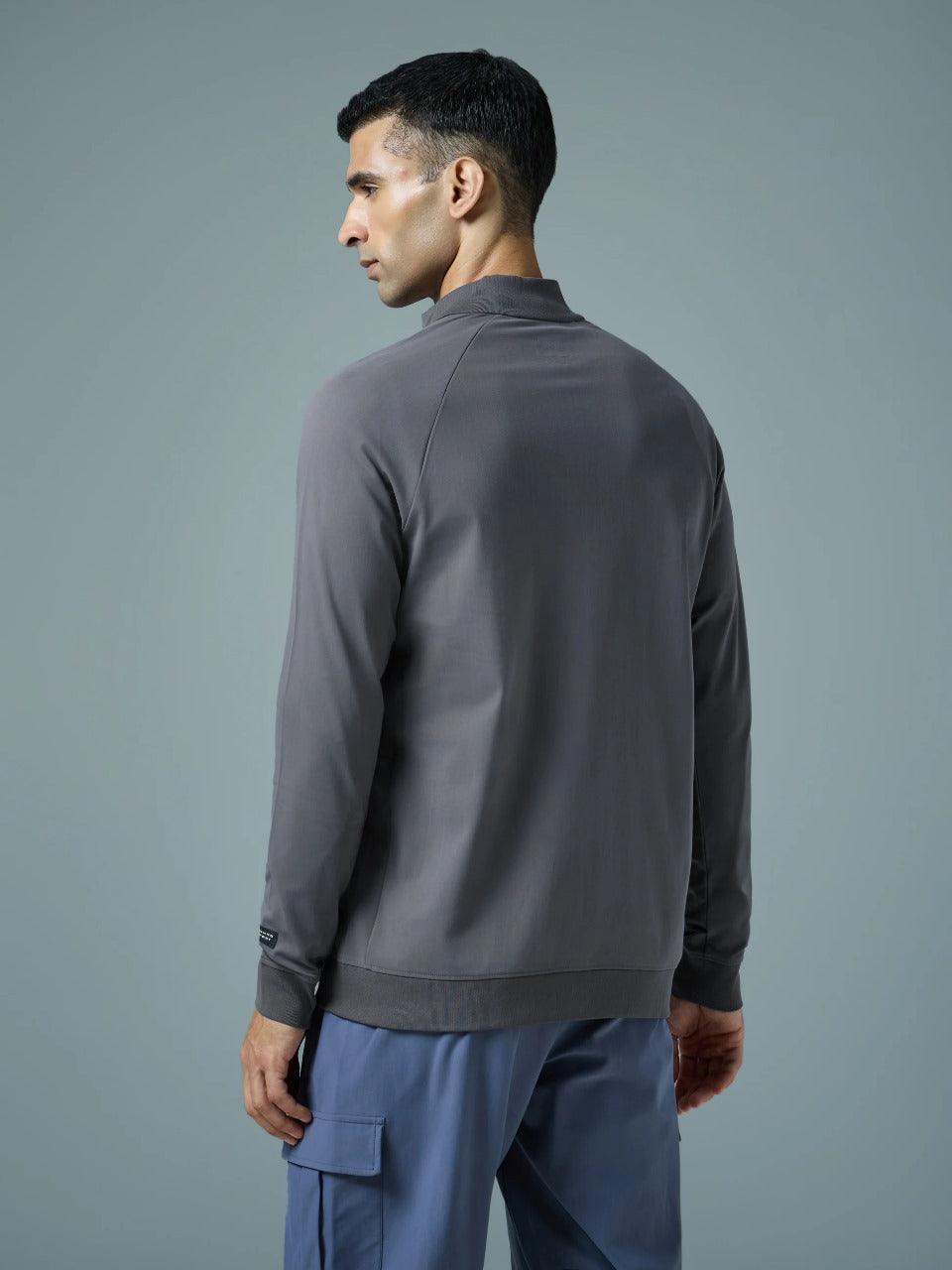 Technosport Solid Slim Fit Mock Neck Jacket For Men PM-98 (Iron Grey)
