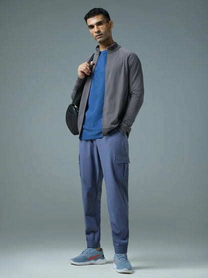 Technosport Solid Slim Fit Mock Neck Jacket For Men PM-98 (Iron Grey)