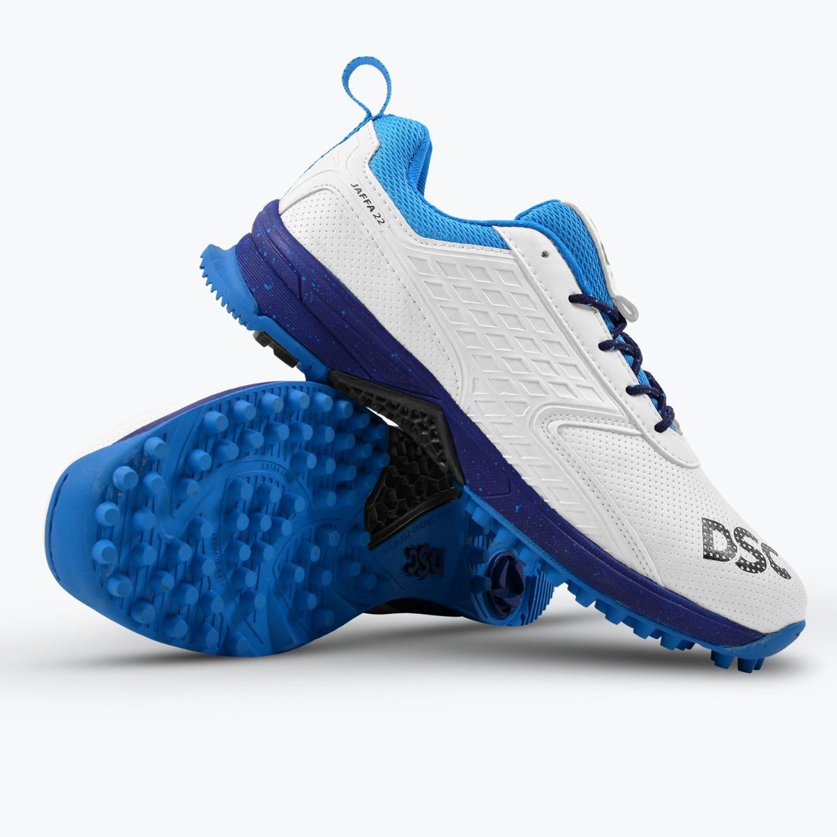 DSC Jaffa 22 Cricket Shoes (White/Blue)