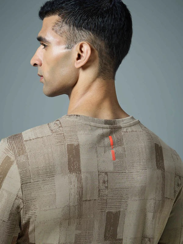 TechnoSport Crew Neck Half Sleeve Dry Fit T Shirt for Men OR-60 (Khaki)