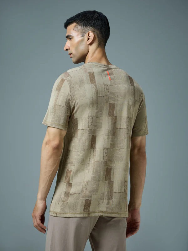 TechnoSport Crew Neck Half Sleeve Dry Fit T Shirt for Men OR-60 (Khaki)