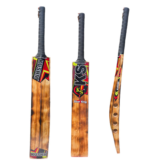 Kushm Sixer King Burn Kashmir Willow Double Blade Scoop Cricket Bat