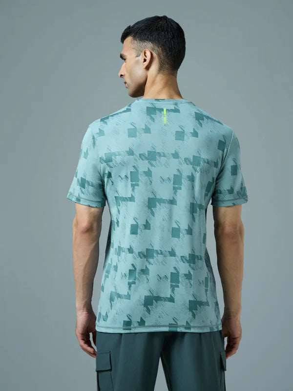 TechnoSport Crew Neck Half Sleeve Dry Fit T Shirt for Men OR-60 (Lake Green)
